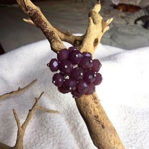 Purple faceted bead ring